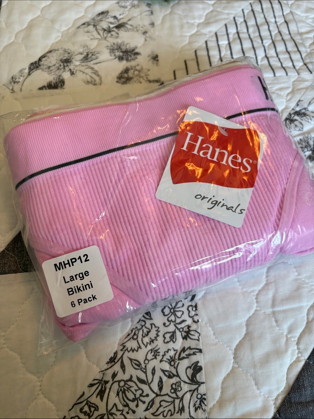 Womens Hanes 3 color Ribbed Bikini Briefs - 6 Pack